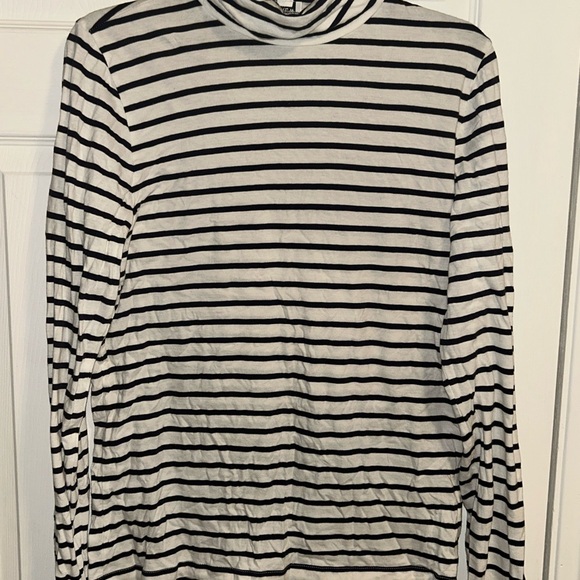 J. Crew Navy and White Striped Turtleneck - Picture 1 of 3